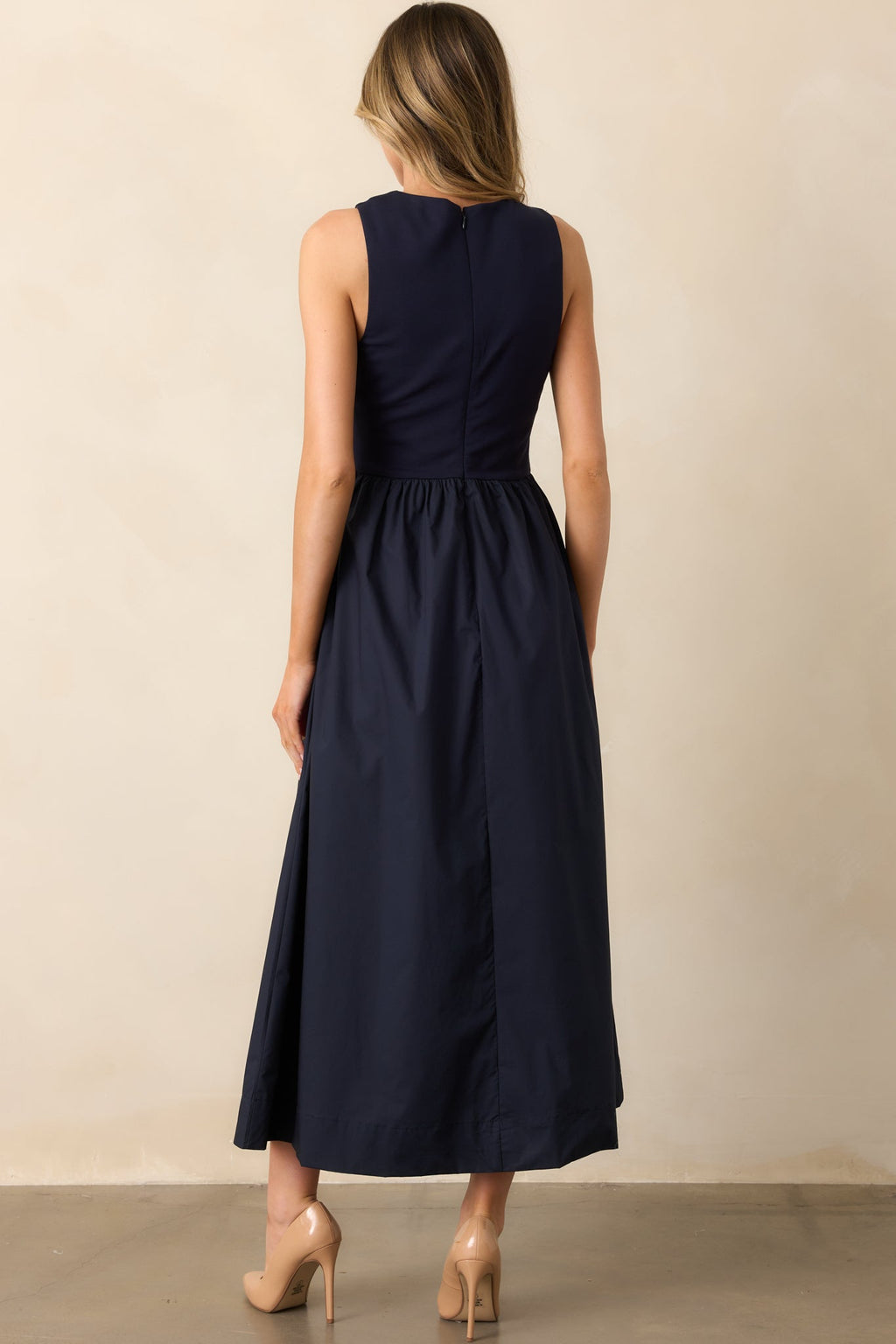 A World Full Of Wonder Navy Sleeveless Maxi Dress