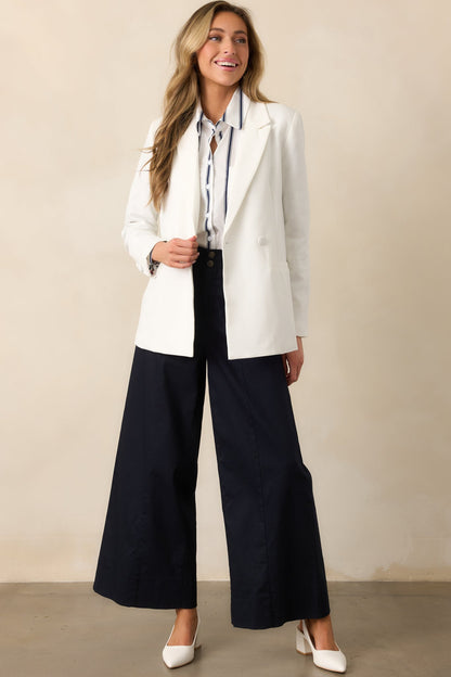 Daylight Glimmer Navy Wide Leg Pants
