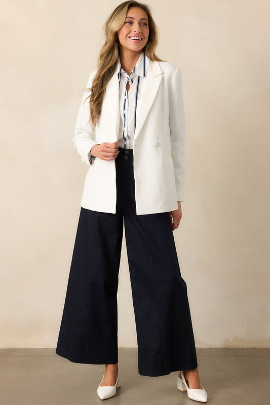 Daylight Glimmer Navy Wide Leg Pants