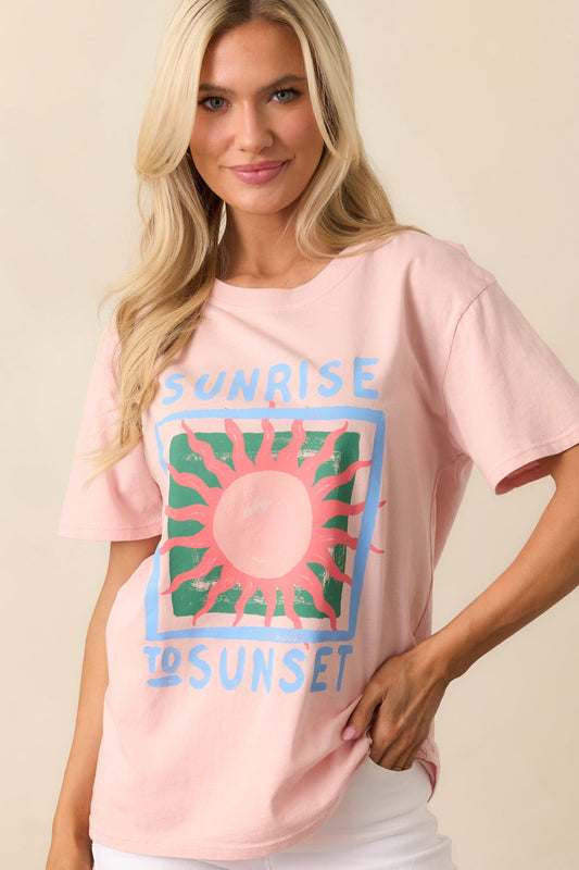 Z Supply Sunset Pink Boyfriend Tee