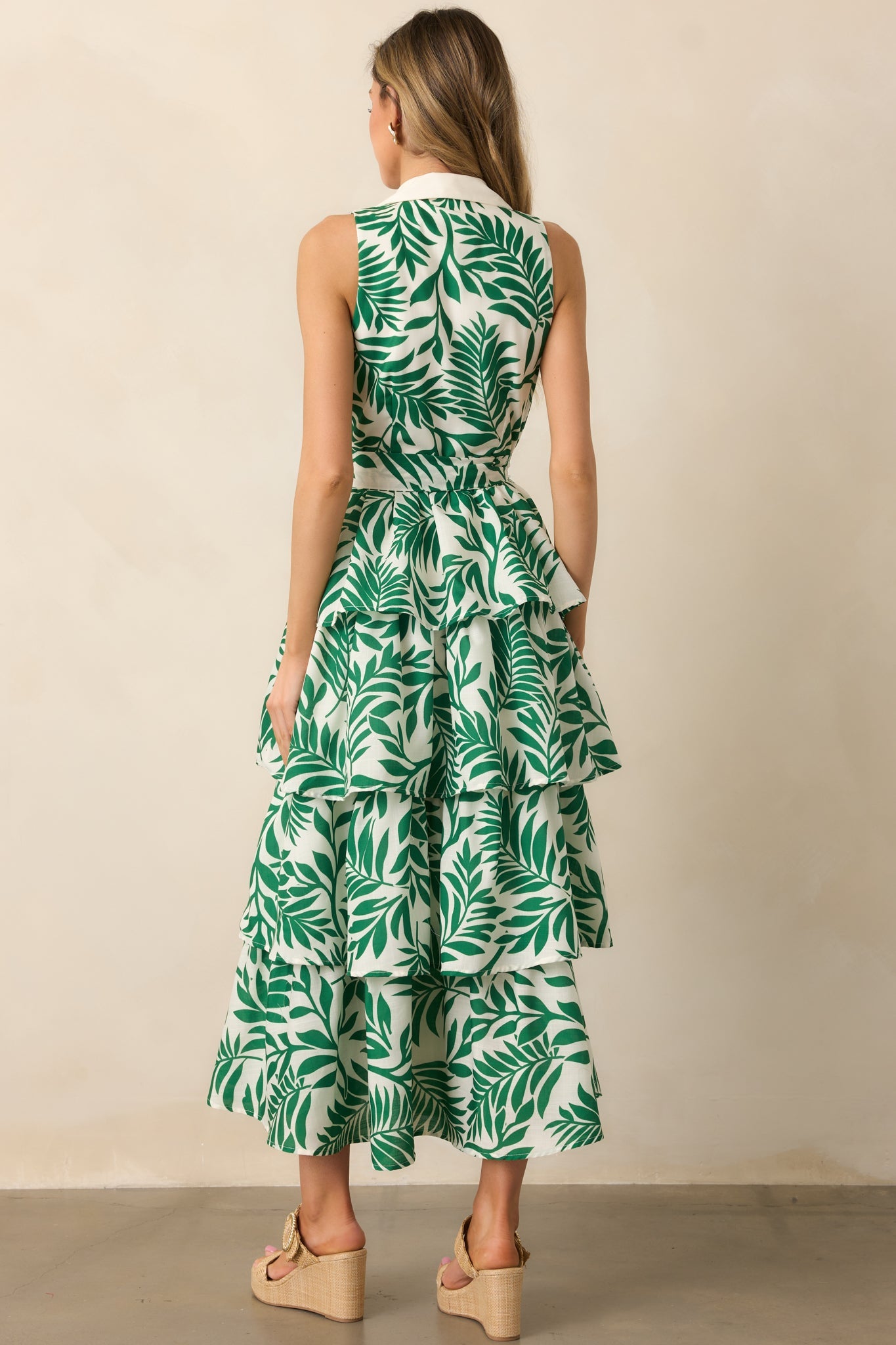 Garden Social Green Floral Maxi Shirt Dress