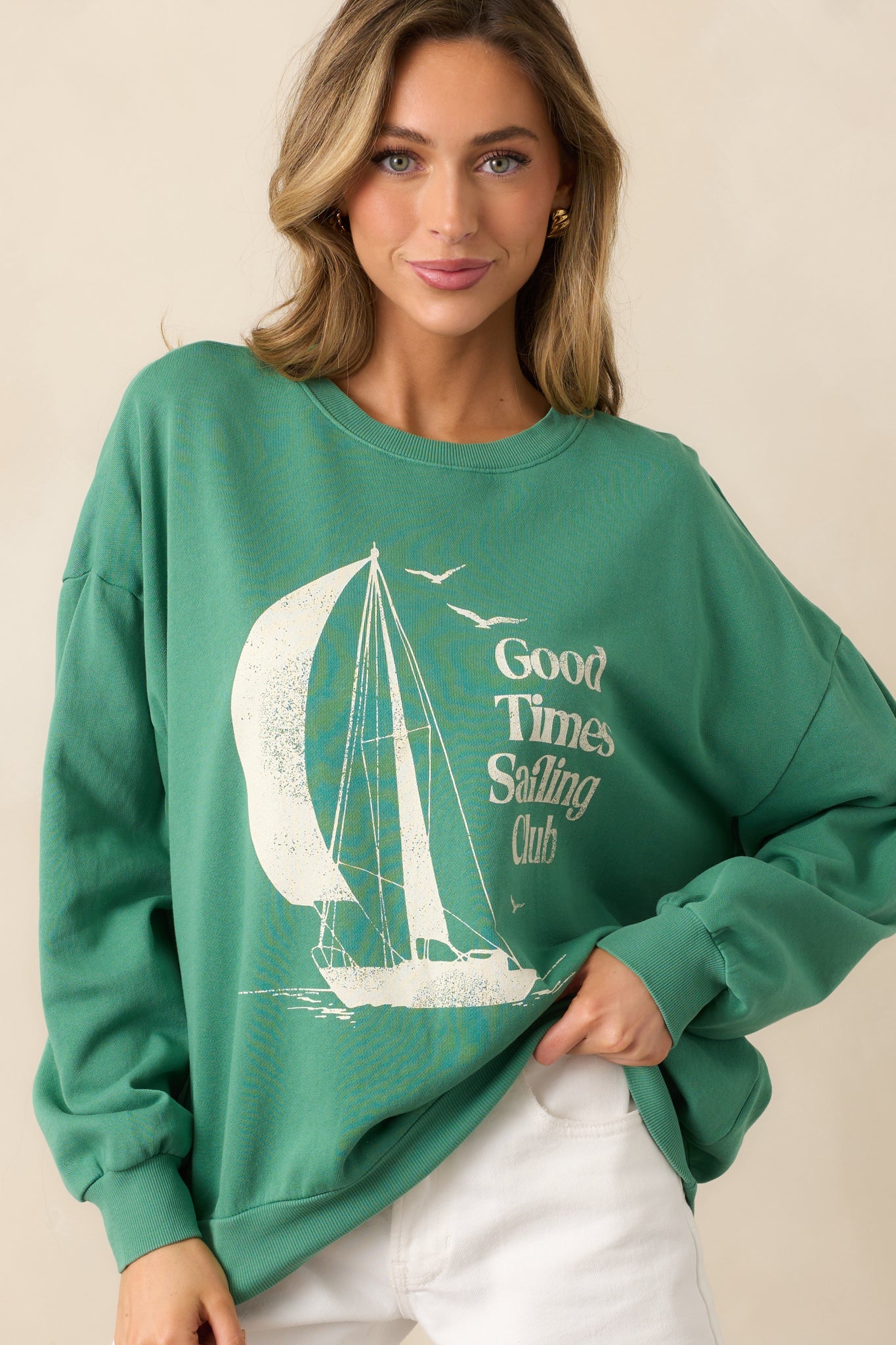 Z Supply Sail Away Sunday Green Sweatshirt