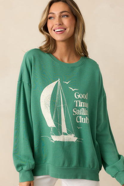 Z Supply Sail Away Sunday Green Sweatshirt