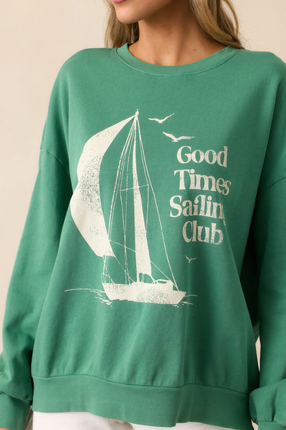 Z Supply Sail Away Sunday Green Sweatshirt