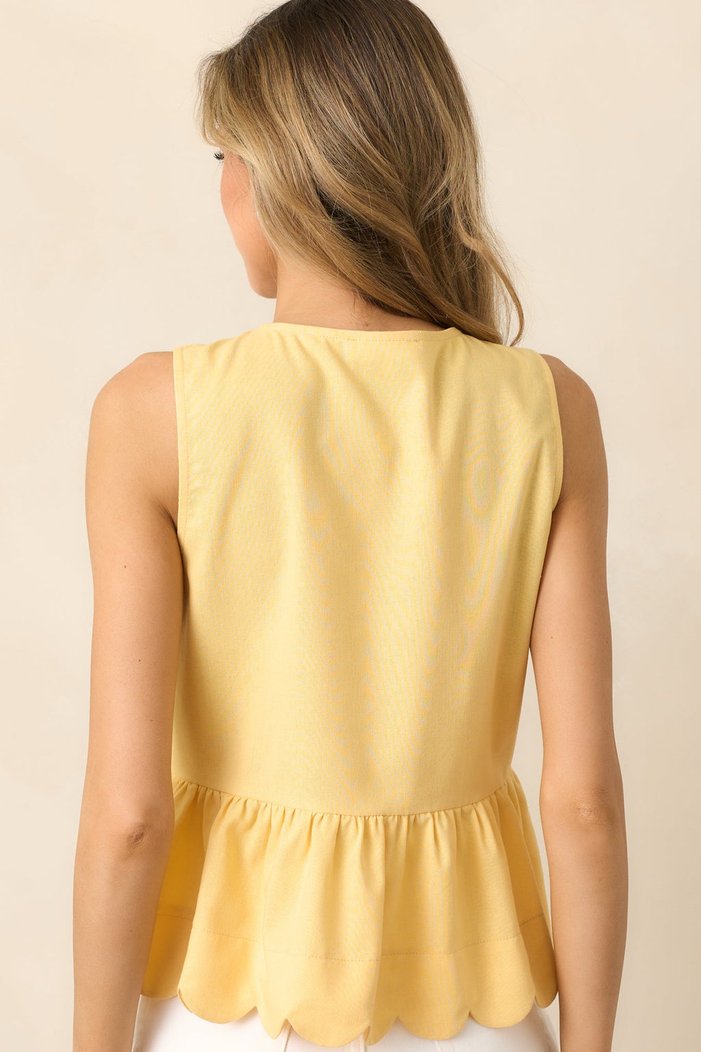 Countryside Inn Yellow Bow Front Peplum Top