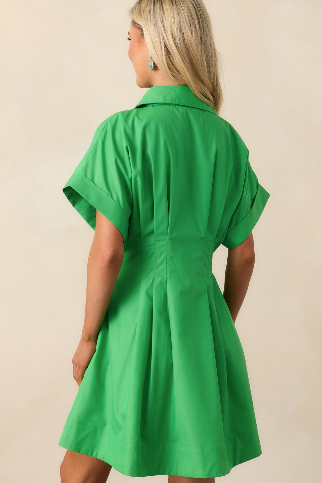 Drive-In Movie Kelly Green Mini Shirt Dress