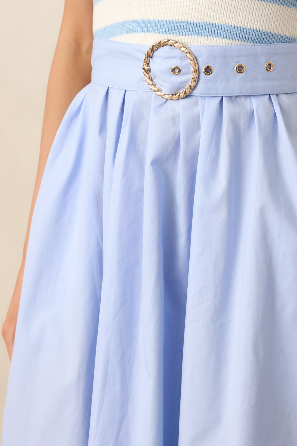 Greer Blue Belle Stripe Cotton Midi Dress