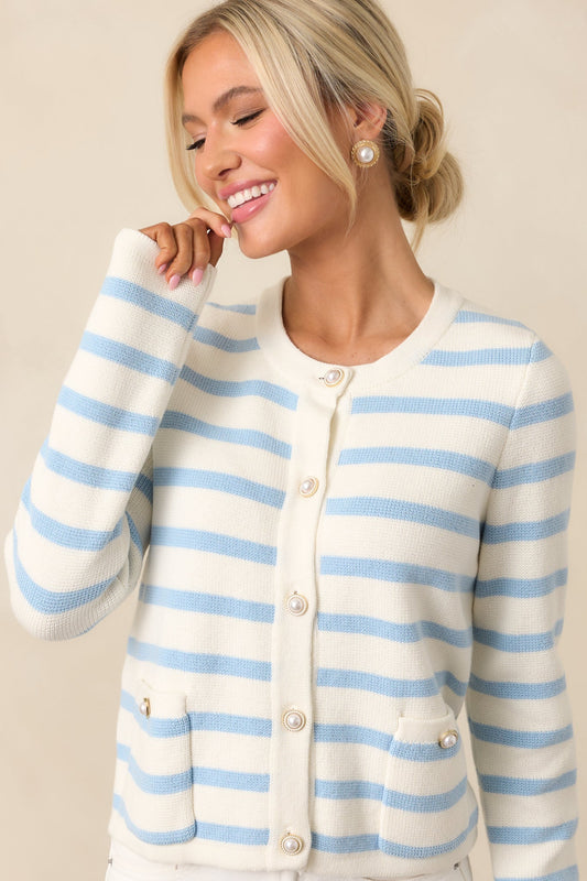 Kennedy Blue Belle Stripe Cotton Cardigan