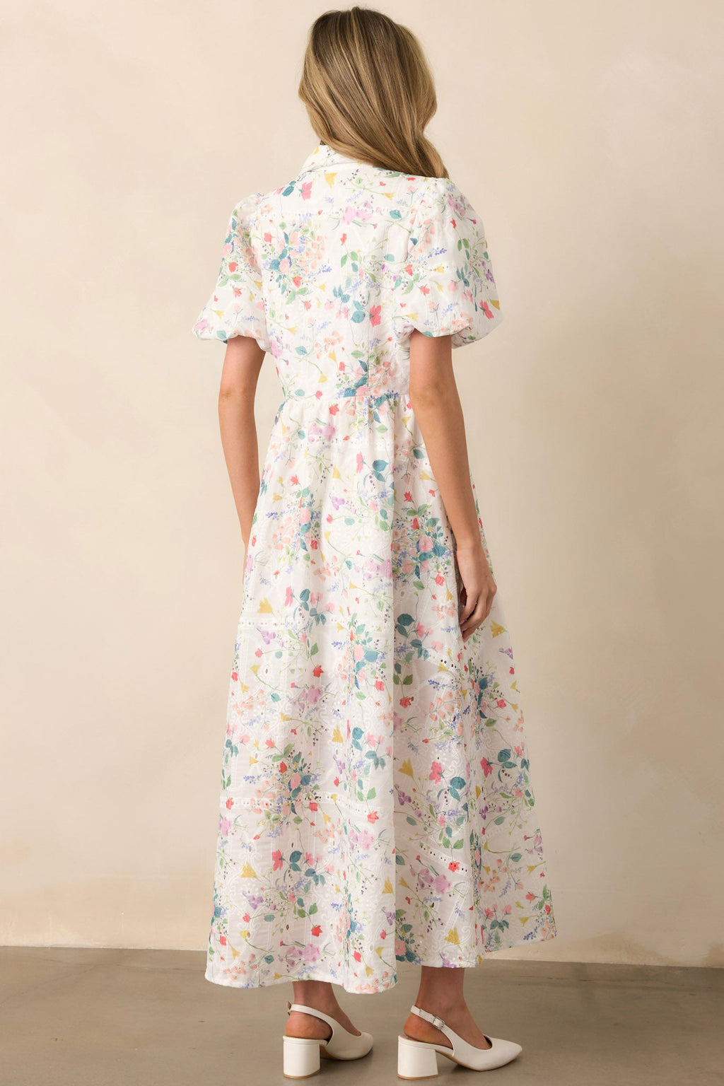 A Fresh Pick Ivory Floral Embroidered Maxi Dress