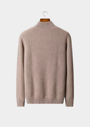 NOBA WOOL RIBBED HENLEY SWEATER
