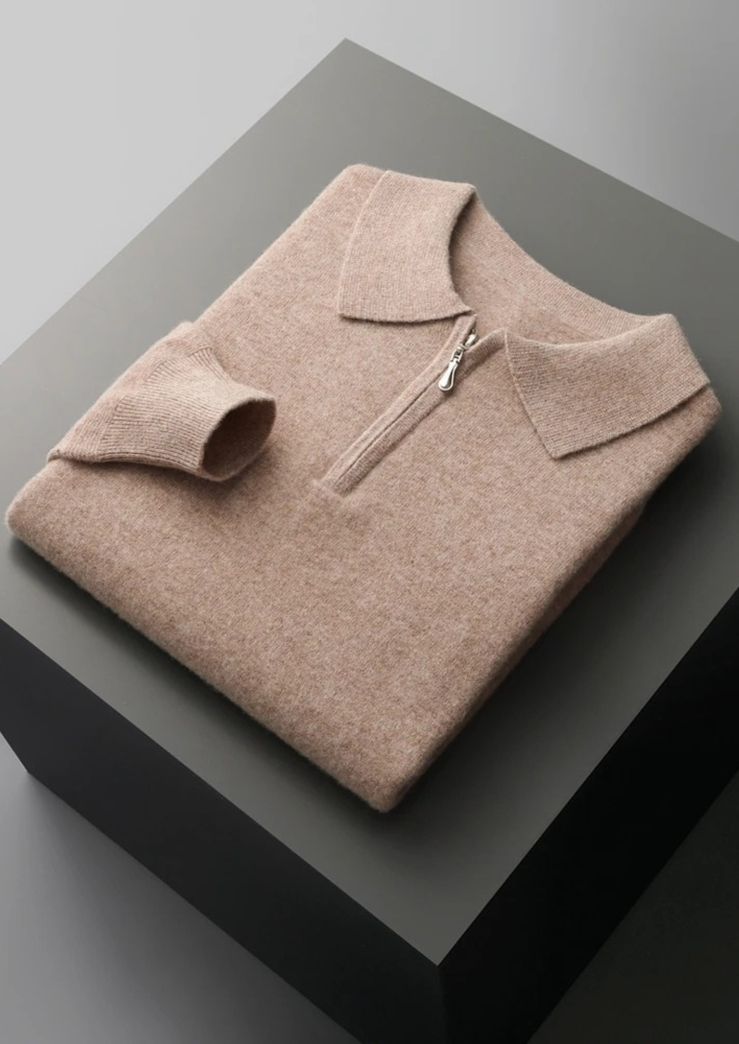 NOBA WOOL HALF ZIP POLO