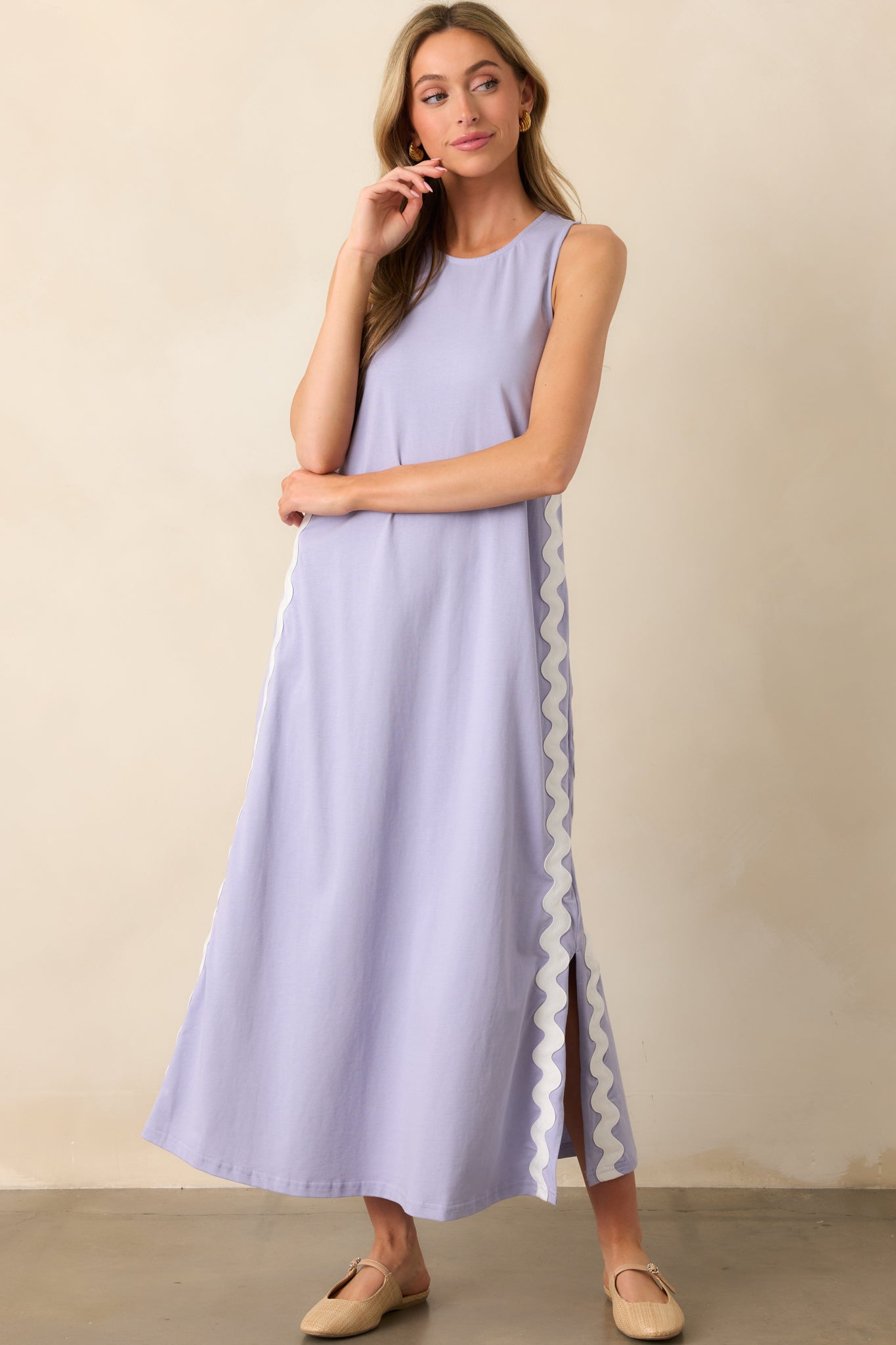 Dawn Purple Heather Cotton Maxi Dress