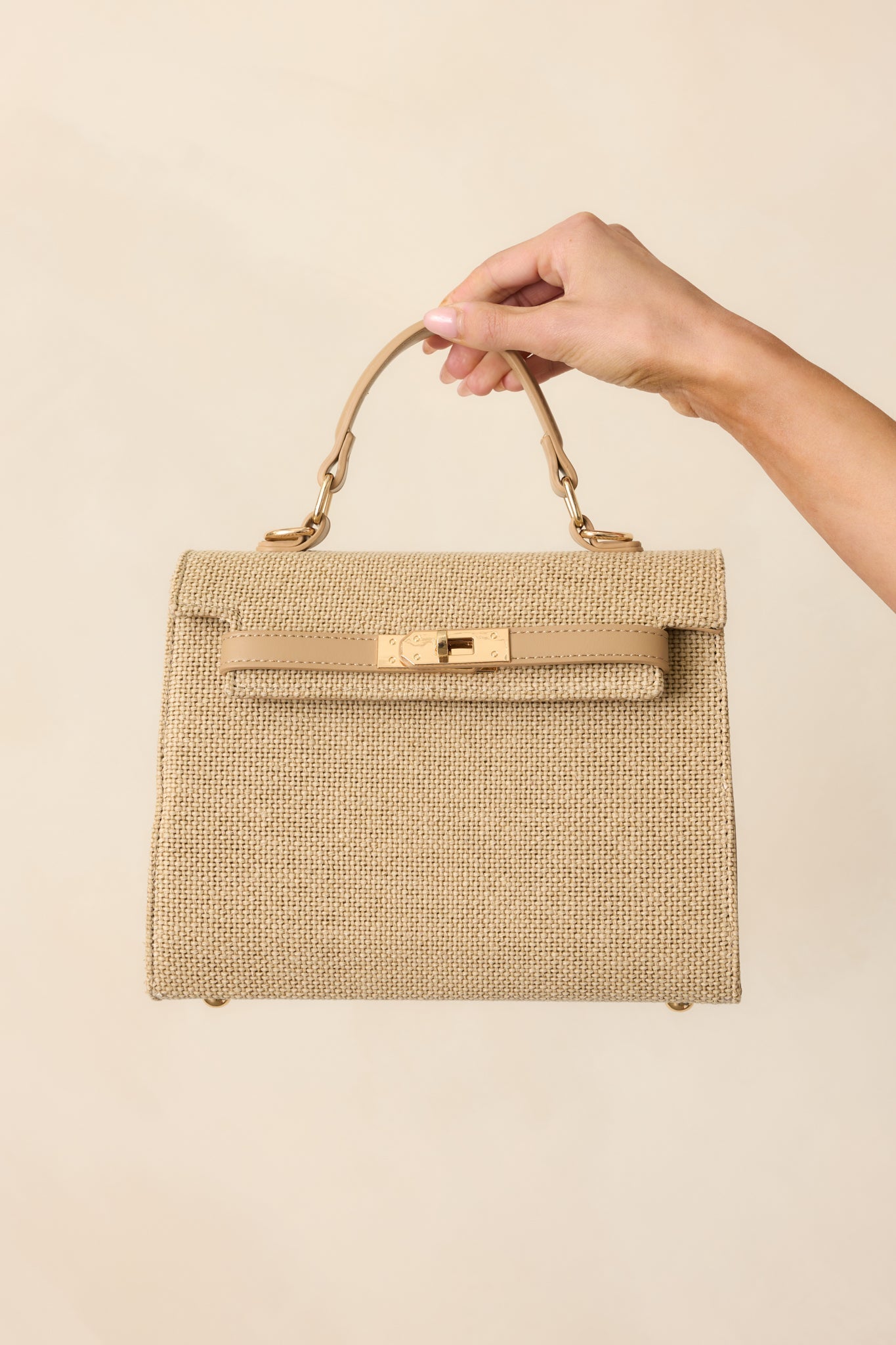 In Full Bloom Natural Woven Tan Handbag
