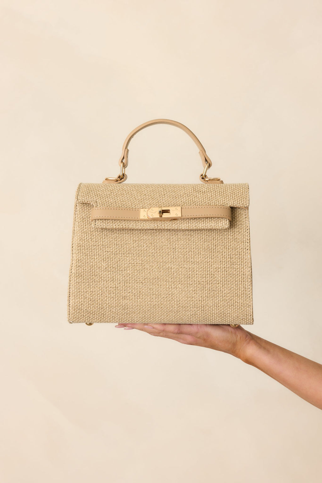 In Full Bloom Natural Woven Tan Handbag