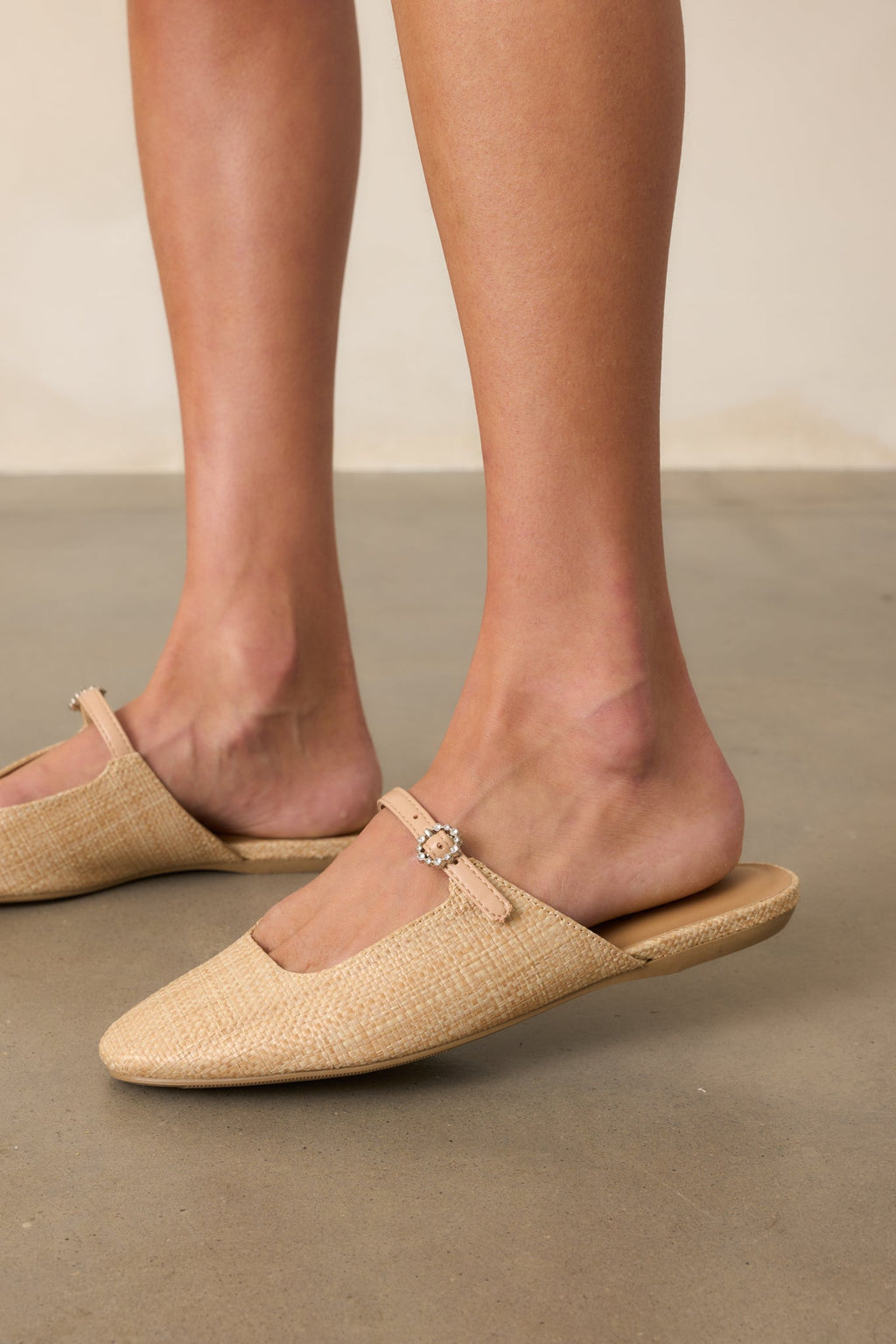 Leap Of Faith Natural Woven Raffia Mules