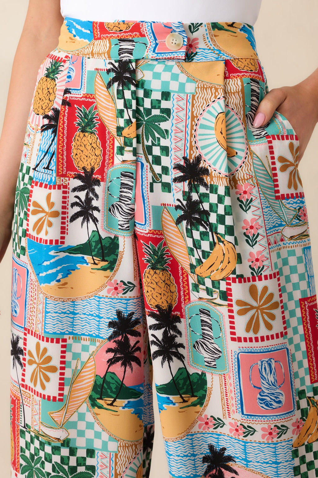 Castaway Calm Multi Tropical Print Pants