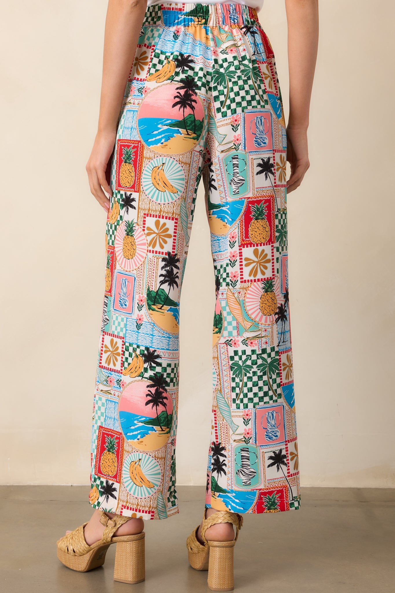 Castaway Calm Multi Tropical Print Pants