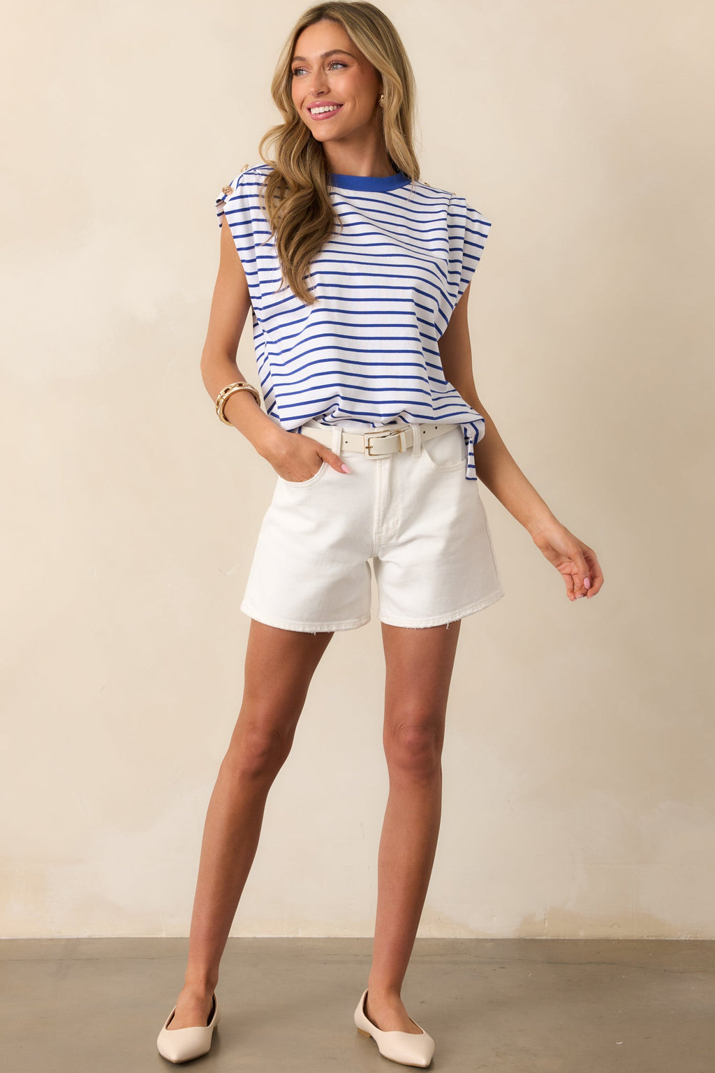 Harbor Stroll Royal Blue Stripe Top