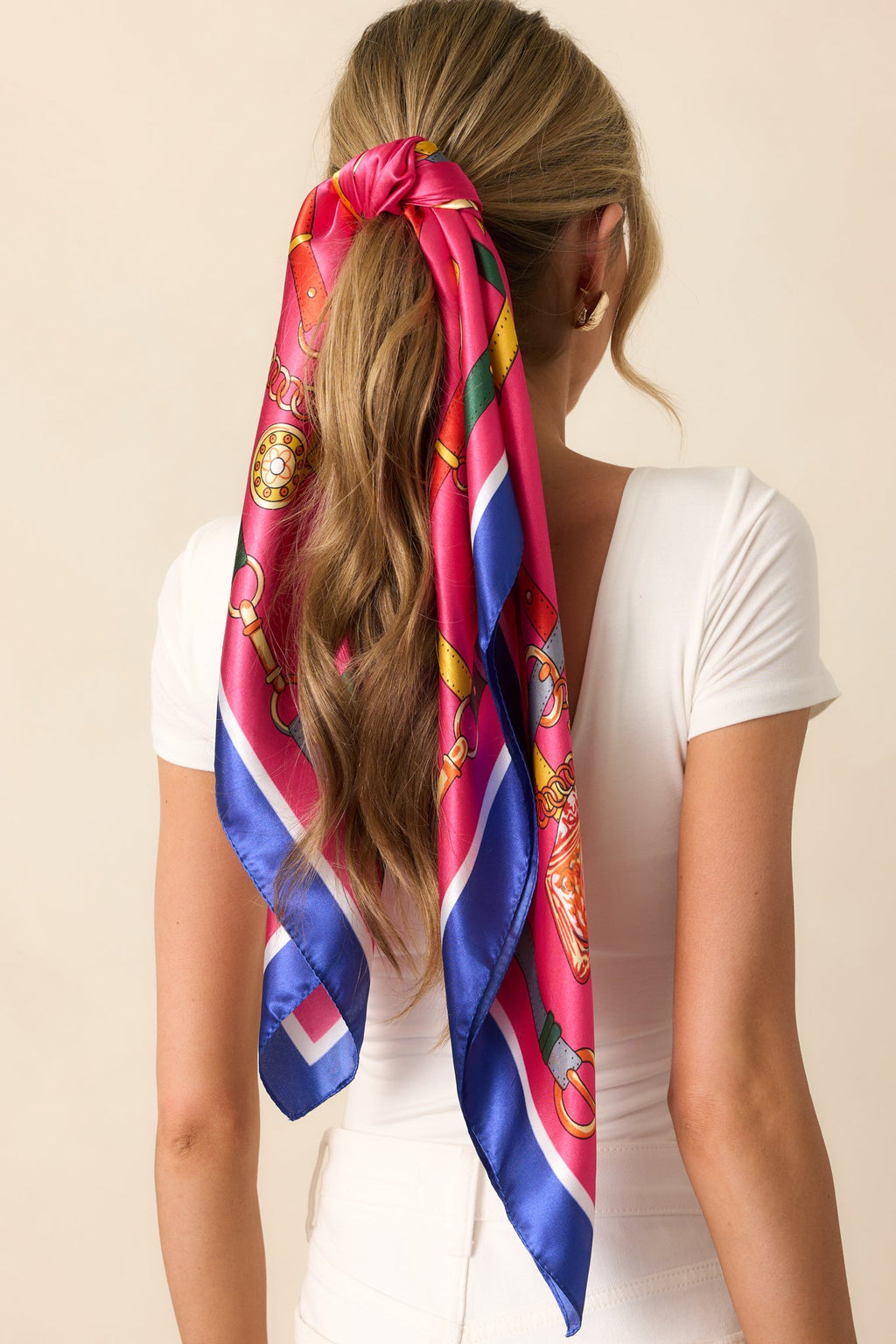 Like Magic Fuchsia Multi Print Satin Scarf