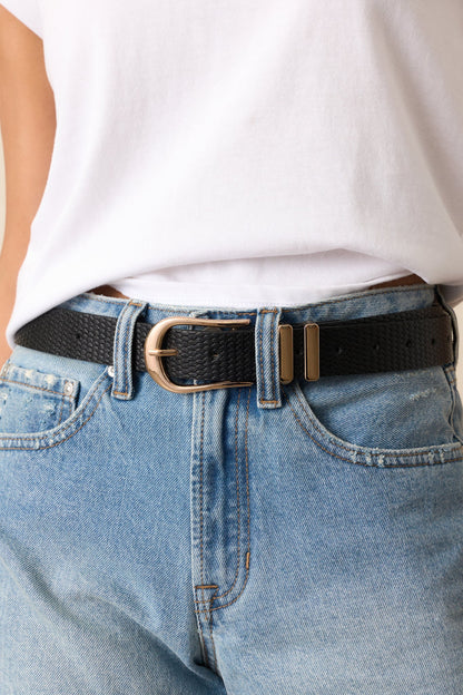Desert Radiance Black Woven Textured Belt