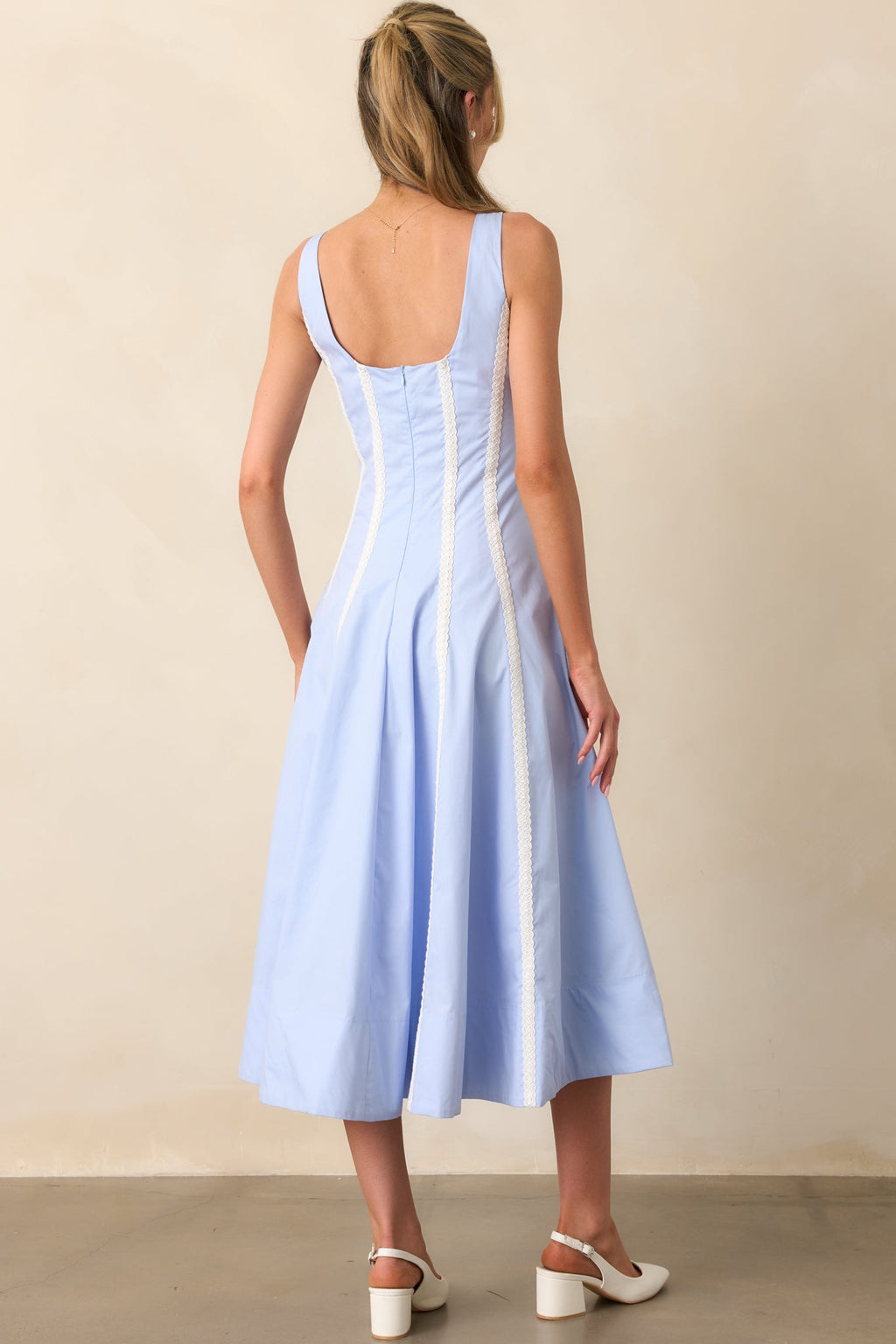 Bancroft Baby Blue Cotton Midi Dress