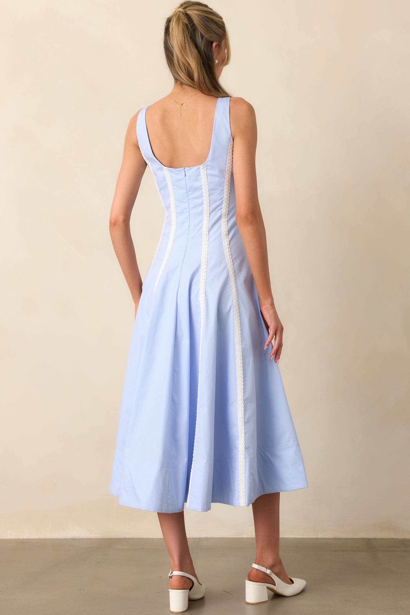 Bancroft Baby Blue Cotton Midi Dress