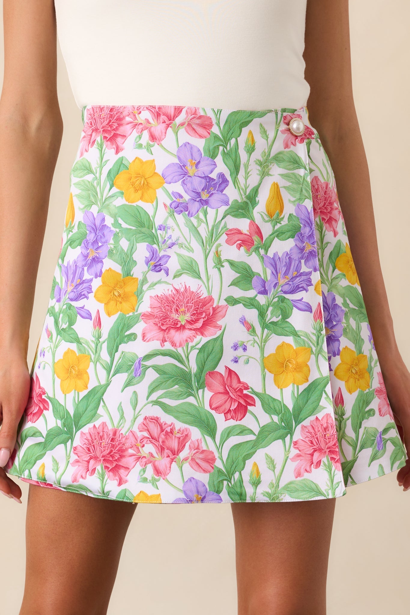 Carrington Reversible Garden Party Floral Cotton Wrap Skirt