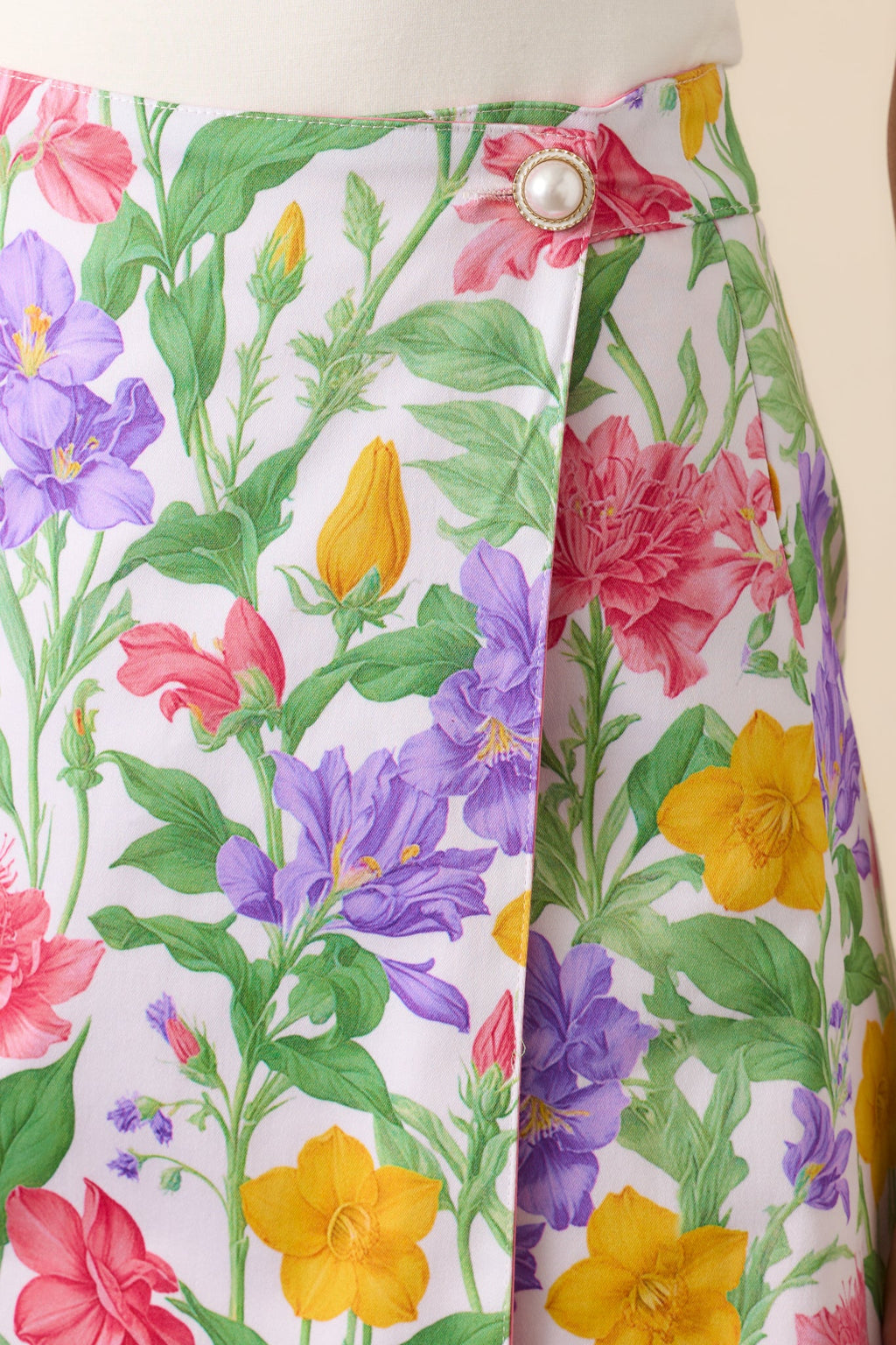 Carrington Reversible Garden Party Floral Cotton Wrap Skirt