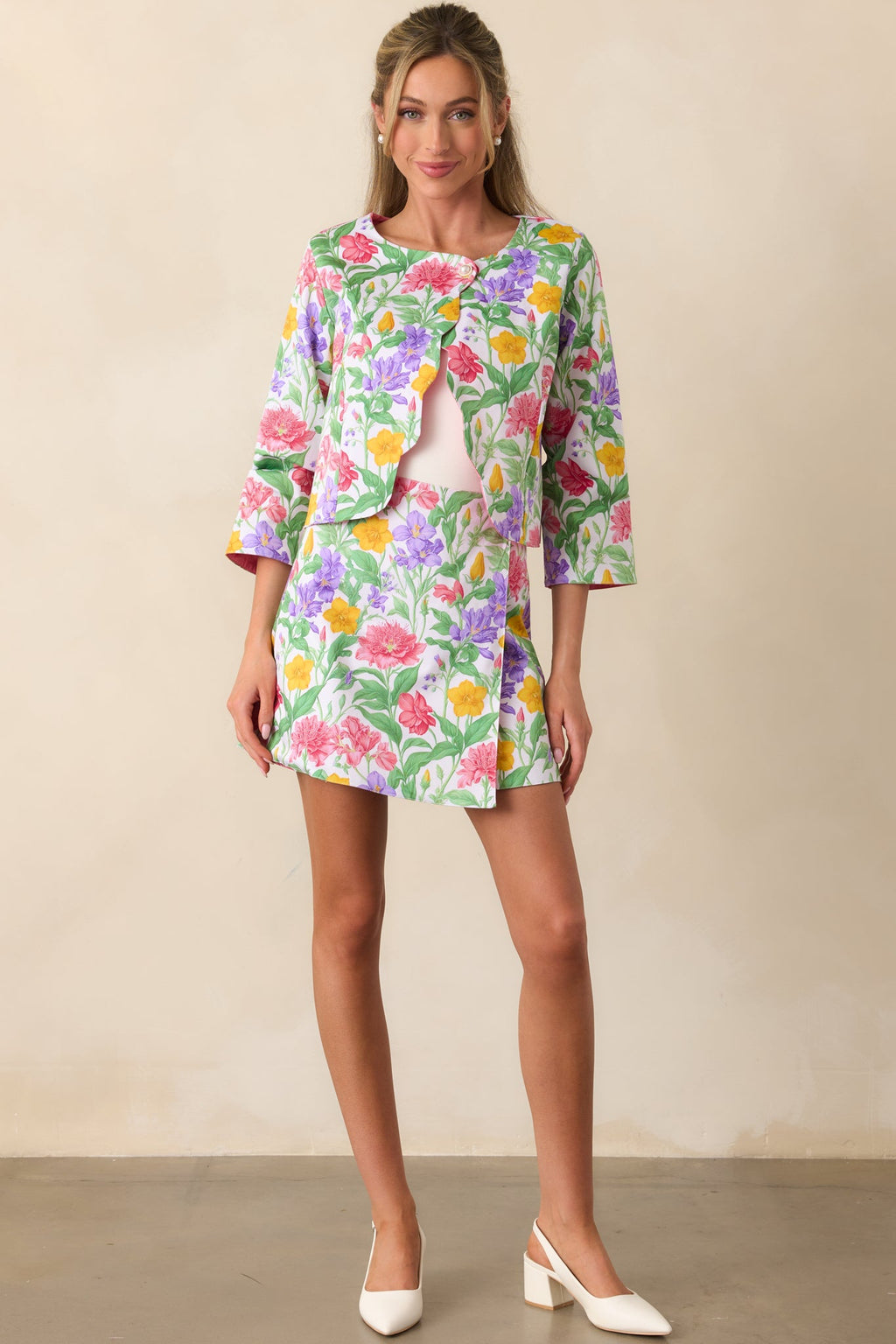 Carrington Reversible Garden Party Floral Cotton Wrap Skirt