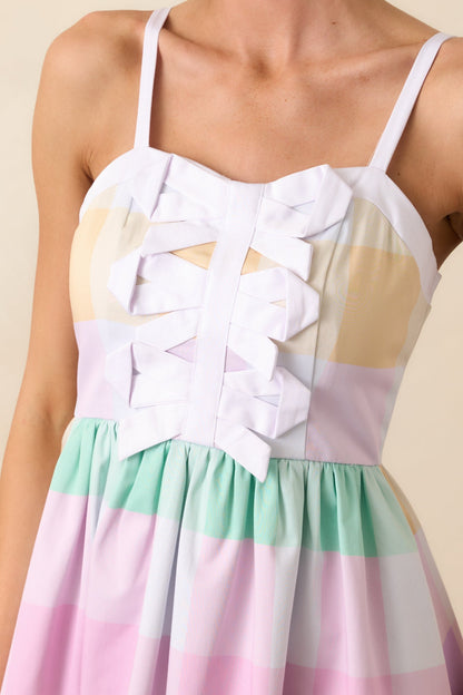 Kensington Easter Soiree Plaid Cotton Midi Dress