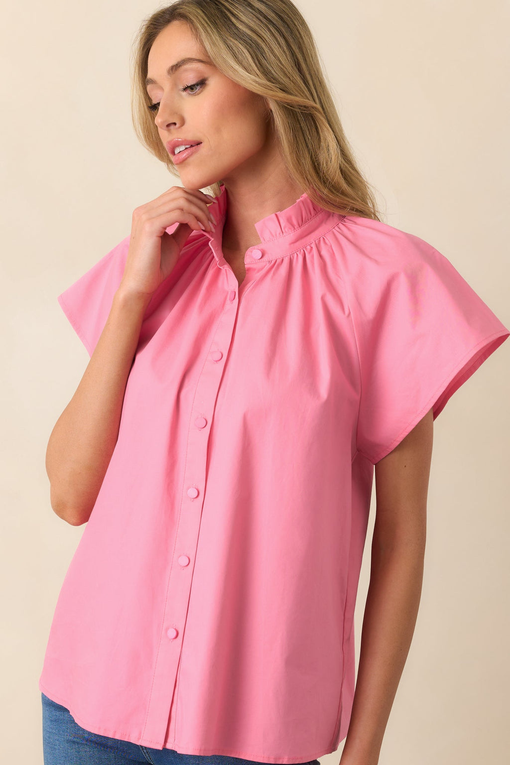 Florence Geranium Pink Cotton Top