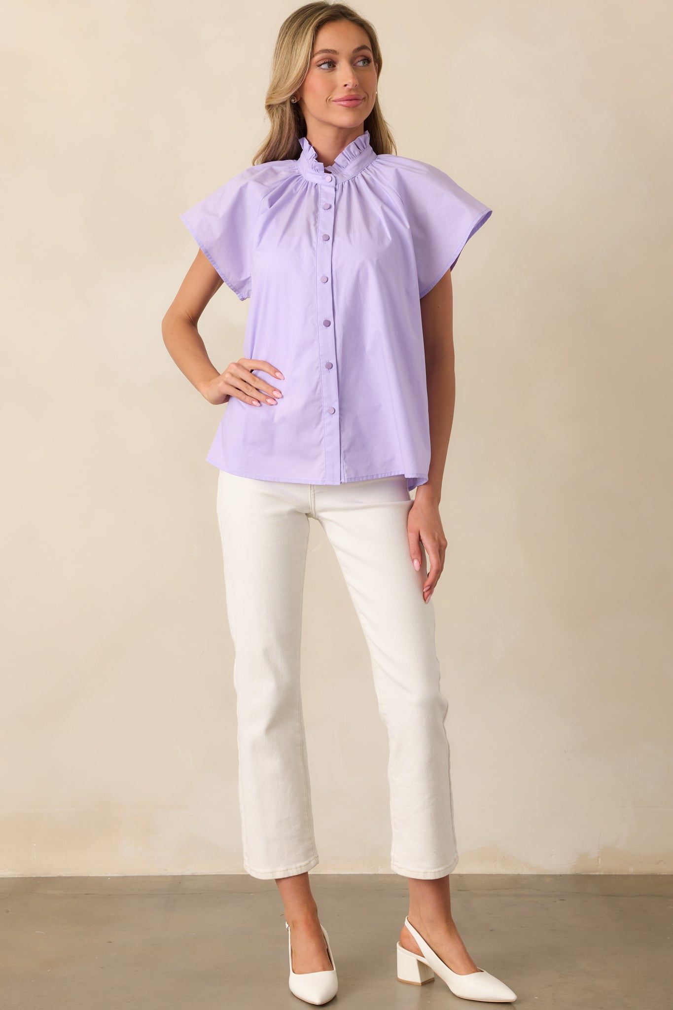 Florence Lilac Cotton Top