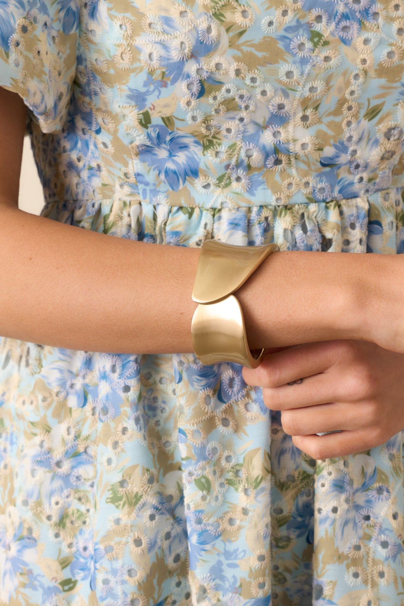 Double Take Matte Gold Cuff Bracelet
