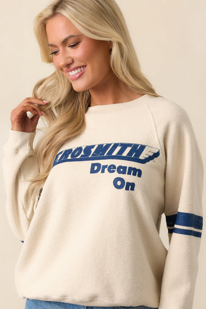 Aerosmith Ivory Dream On Reverse Raglan Sweatshirt
