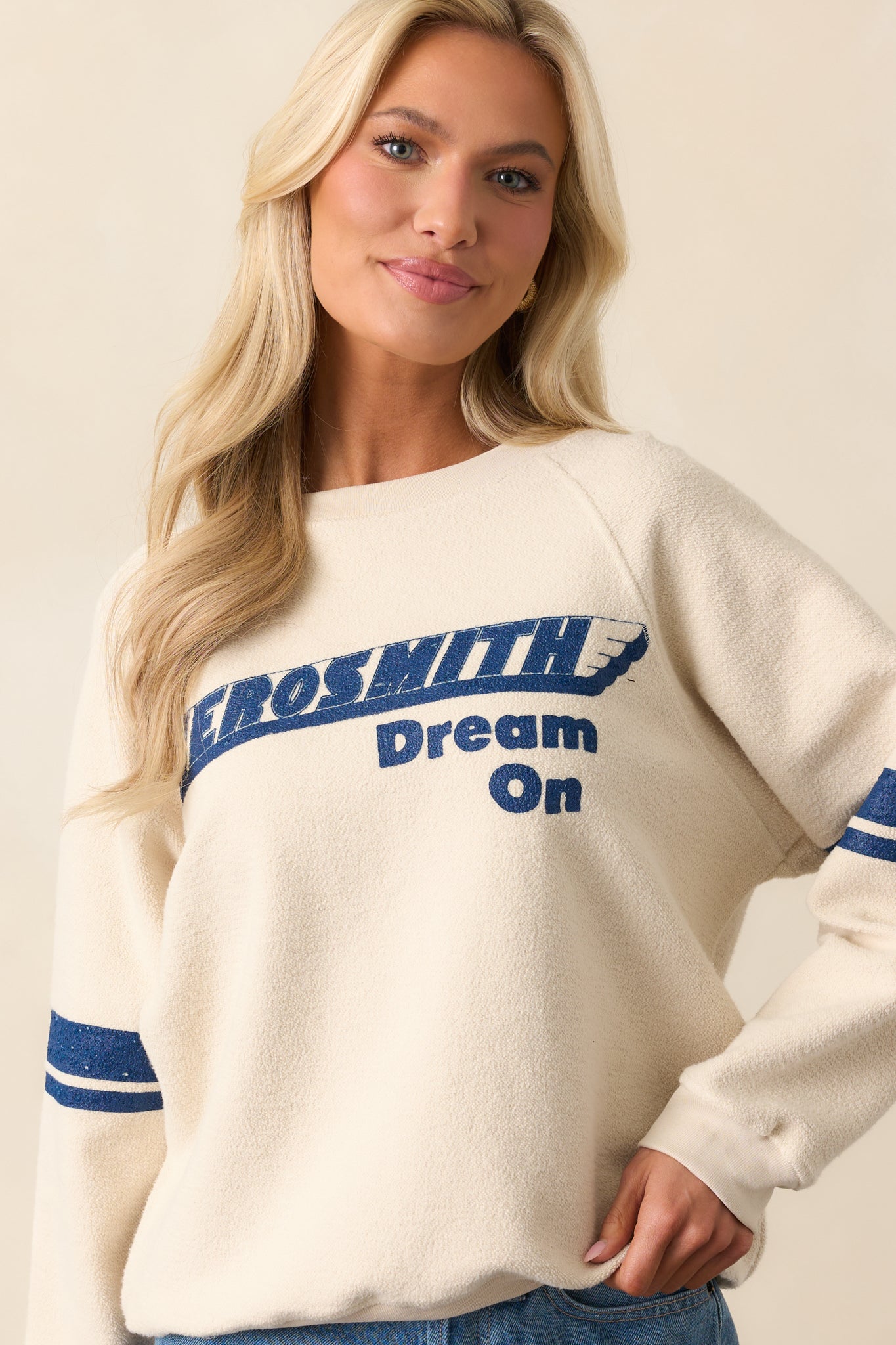 Aerosmith Ivory Dream On Reverse Raglan Sweatshirt