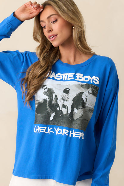 Beastie Boys Cobalt Blue Check Your Head Long Sleeve Merch Tee