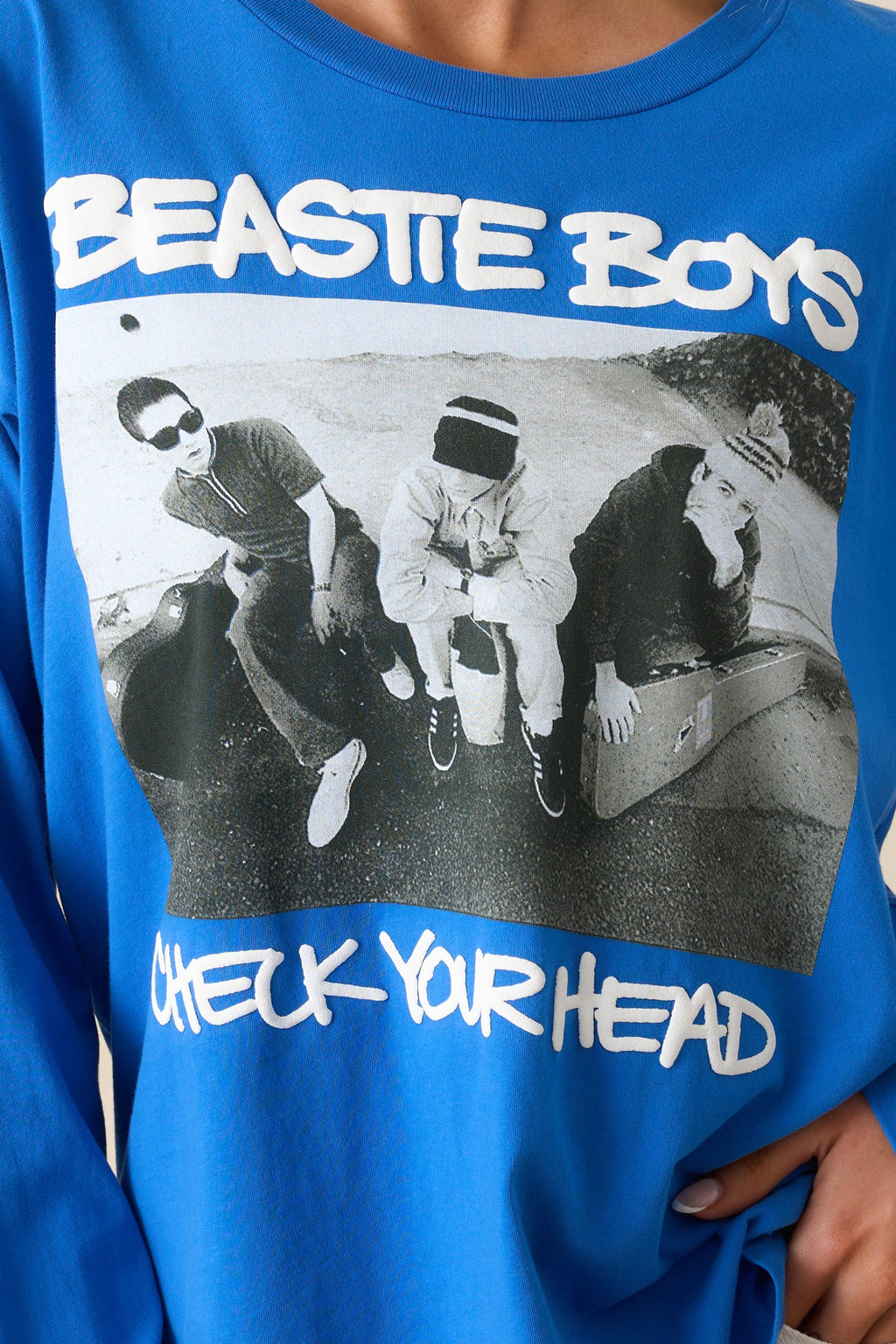 Beastie Boys Cobalt Blue Check Your Head Long Sleeve Merch Tee