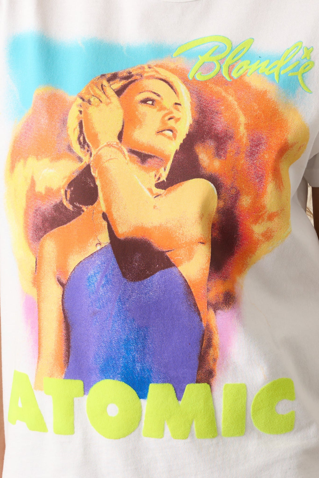 Blondie Bleach White Atomic Ringer Tee