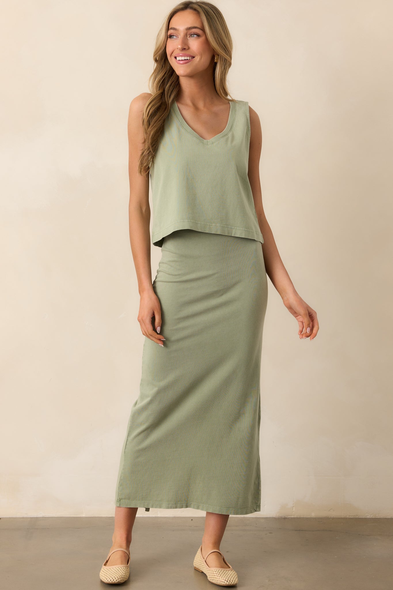 Z Supply Avocado Green Sloane V-Neck Tank