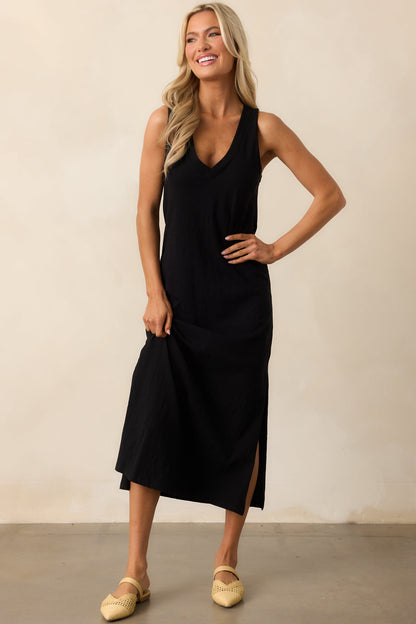 Z Supply Black Palisades Midi Dress