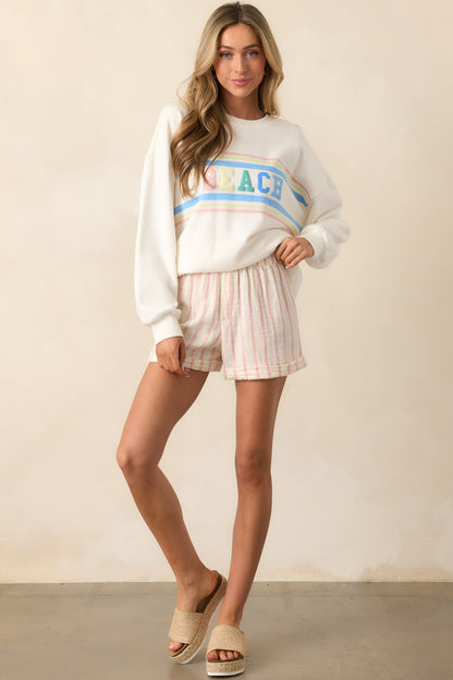 Z Supply Ivory Vanilla Ice Oversized Beach Sweatshirt