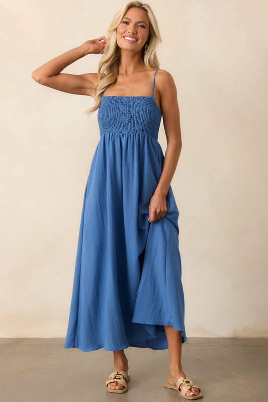 Z Supply Riviera Blue Beachside Midi Dress