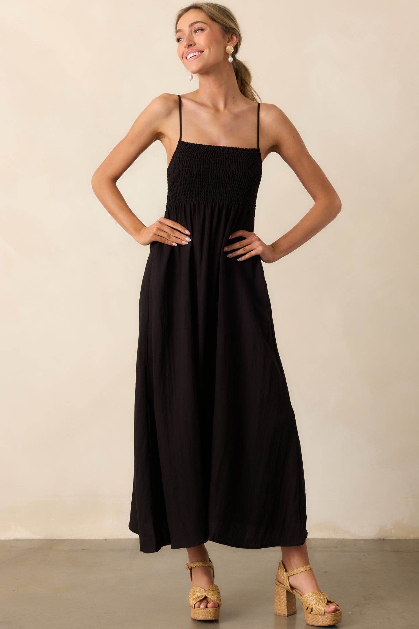 Z Supply Black Beachside Midi Dress