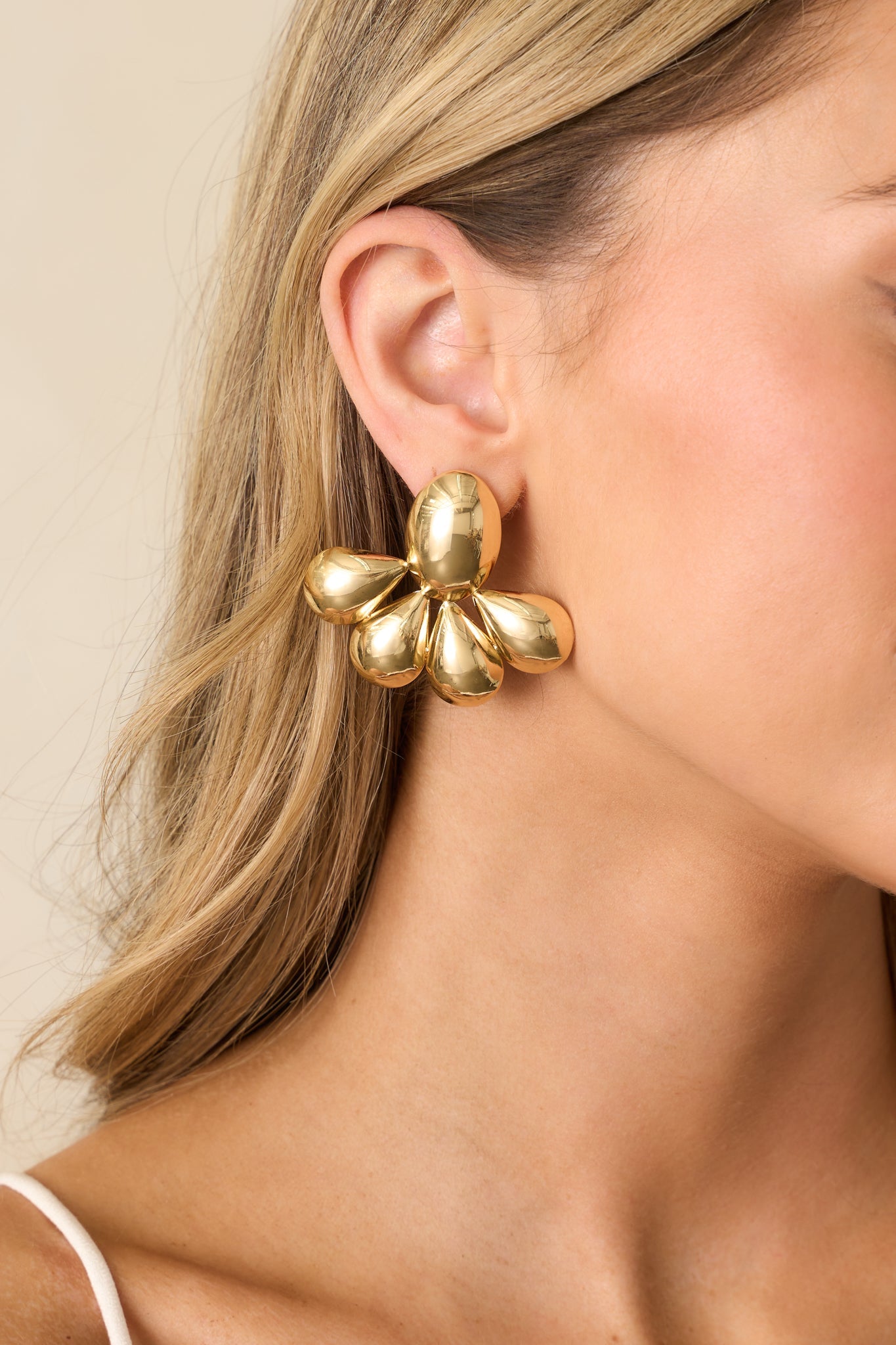 Feeling Like Forever Gold Oval Drop Earrings