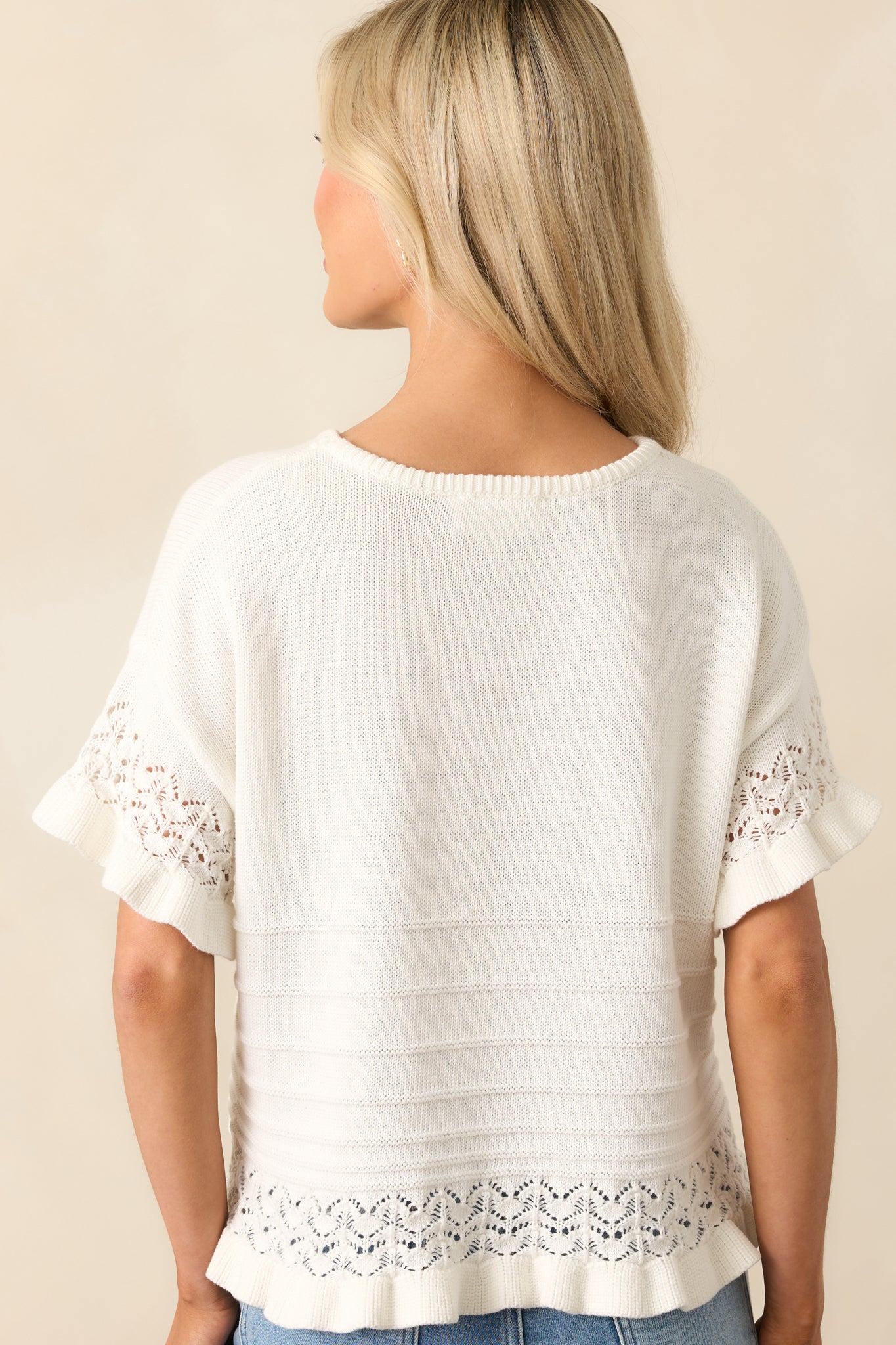 Call It How I See It Ivory Cotton Short Sleeve Knit Top