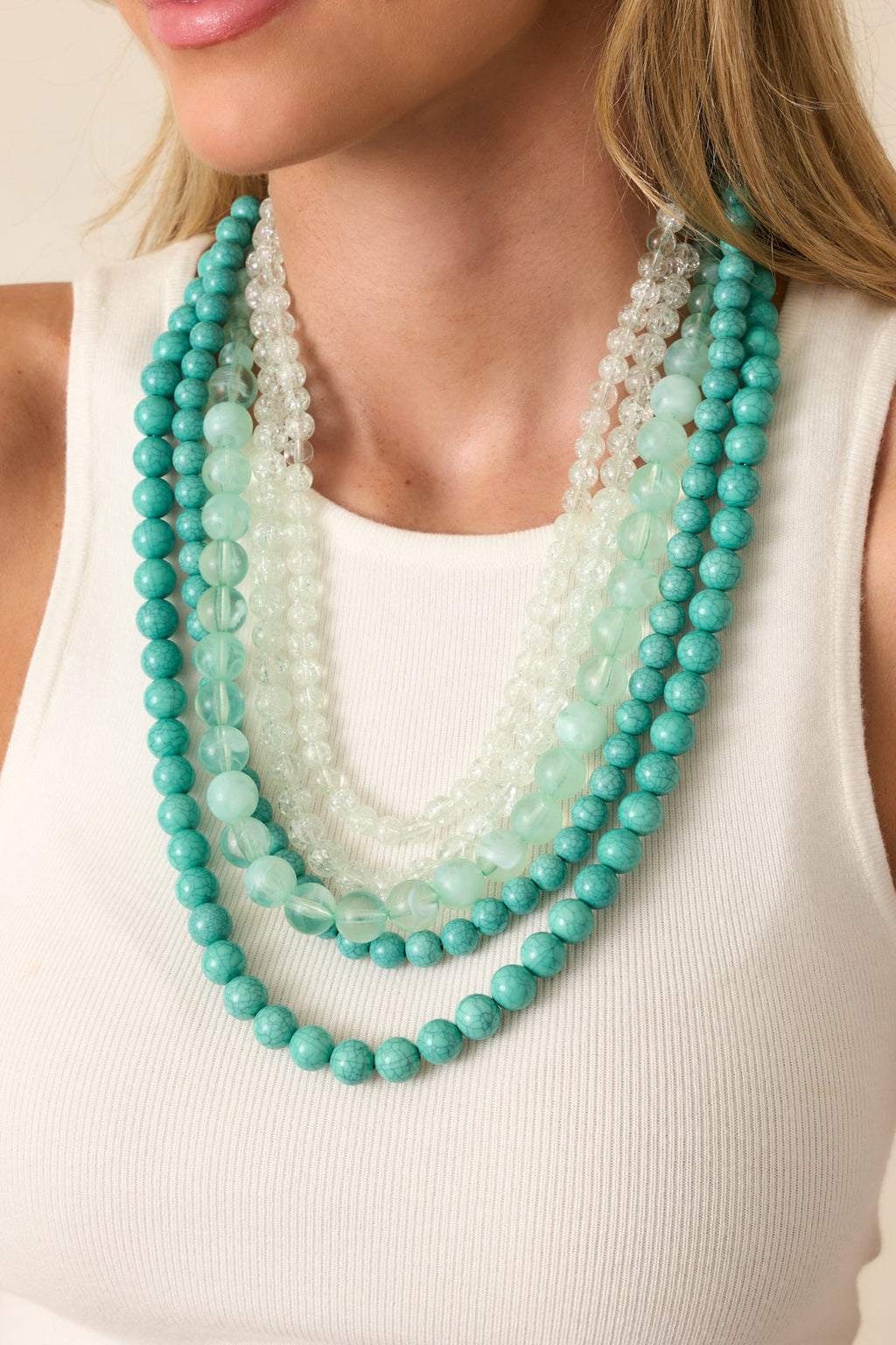 Chasing Waterfalls Turquoise Beaded Statement Necklace