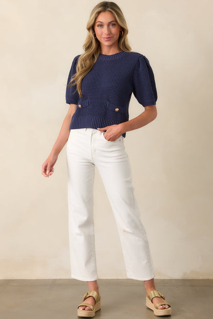 Hard At Work White Straight Leg Jeans