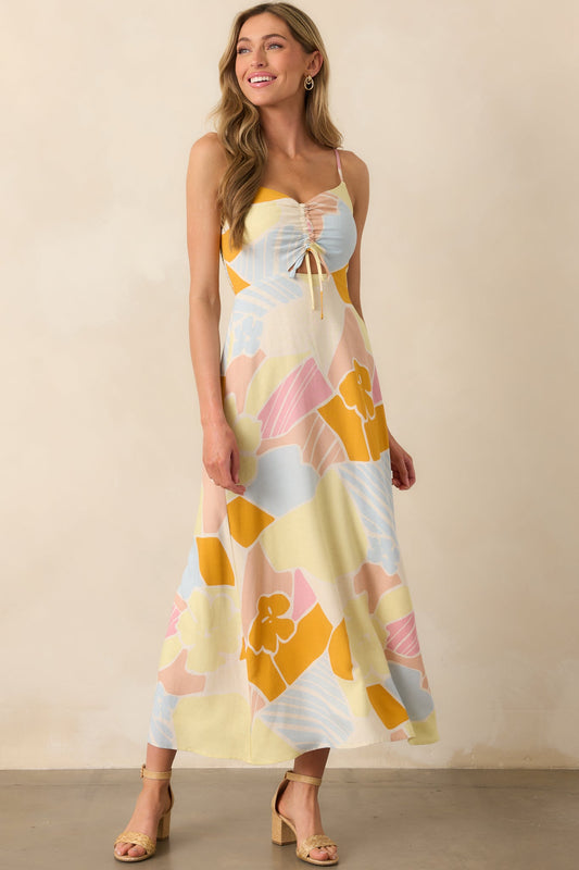 Z Supply Mellow Yellow Aura Riviera Floral Maxi Dress