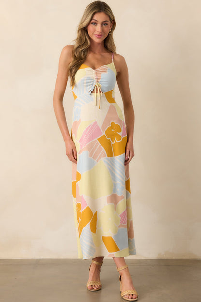 Z Supply Mellow Yellow Aura Riviera Floral Maxi Dress