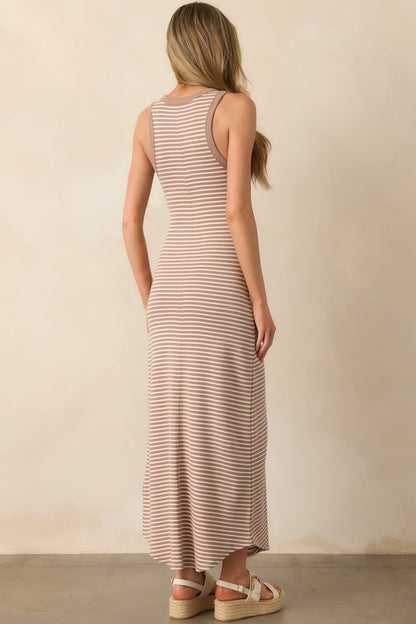 Z Supply Tan Iced Coffee Goodwin Stripe Midi Dress